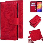 Voor Xiaomi Redmi Note 7S / Note 7 Tiger Embossing Pattern Horizontale Flip lederen tas met houder & kaartsleuven & portemonnee (rood)