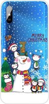 Voor Xiaomi Redmi 9A Christmas Series transparante TPU beschermhoes (Penguin Family)