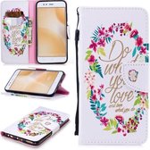 Voor Xiaomi Mi 5X Gekleurd tekenpatroon Horizontaal Flip TPU + PU lederen hoesje met houder & kaartsleuven & portemonnee & lanyard (Do What You Love)