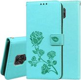 Voor Geschikt voor Xiaomi Redmi Note 9 Pro Rose reliëf horizontale flip PU lederen tas met houder & kaartsleuven & portemonnee (groen)