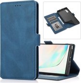 Voor Samsung Galaxy Note 10 Retro Magnetische Sluiting Horizontale Flip Leren Case met Houder & Kaartsleuven & Fotolijst & Portemonnee (Marineblauw)