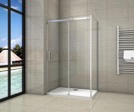 Foto: Duschkabine duschabtrennung 110x195cm schiebet r 8mm nano glas 90cm duschwand dusche