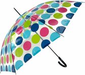 S.Oliver Paraplu Lang Automatisch transparant Bubble Blauw