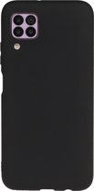 Huawei P40 Lite Hoesje - Mobigear - Color Serie - TPU Backcover - Zwart - Hoesje Geschikt Voor Huawei P40 Lite