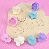 5 sets driedimensionale fondant biscuit embossing mal push-type cakevorm willekeurige stijl levering