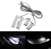4 STUKS Universele Auto LED Binnenhandvat Licht Sfeerverlichting Decoratieve Lamp DC12V / 0.5 W Kabellengte: 75 cm (Wit Licht)