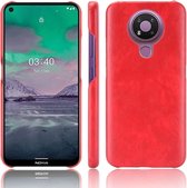 Voor Nokia 3.4 Shockproof Litchi Texture PC + PU Case (Rood)