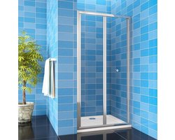 Nis douchedeur 90x185cm,2-delige vouwdeur 5mm helder veiligheidsglas