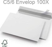 C5/6 Enveloppen Wit 22.9 x 11.4 cm – Zelfklevend / met Plakstrip – 100 Stuks