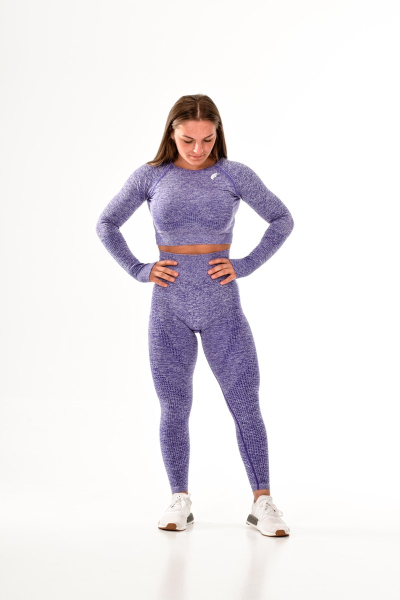 Vital sportoutfit / sportkleding set voor dames / fitnessoutfit legging + sport top (paars)