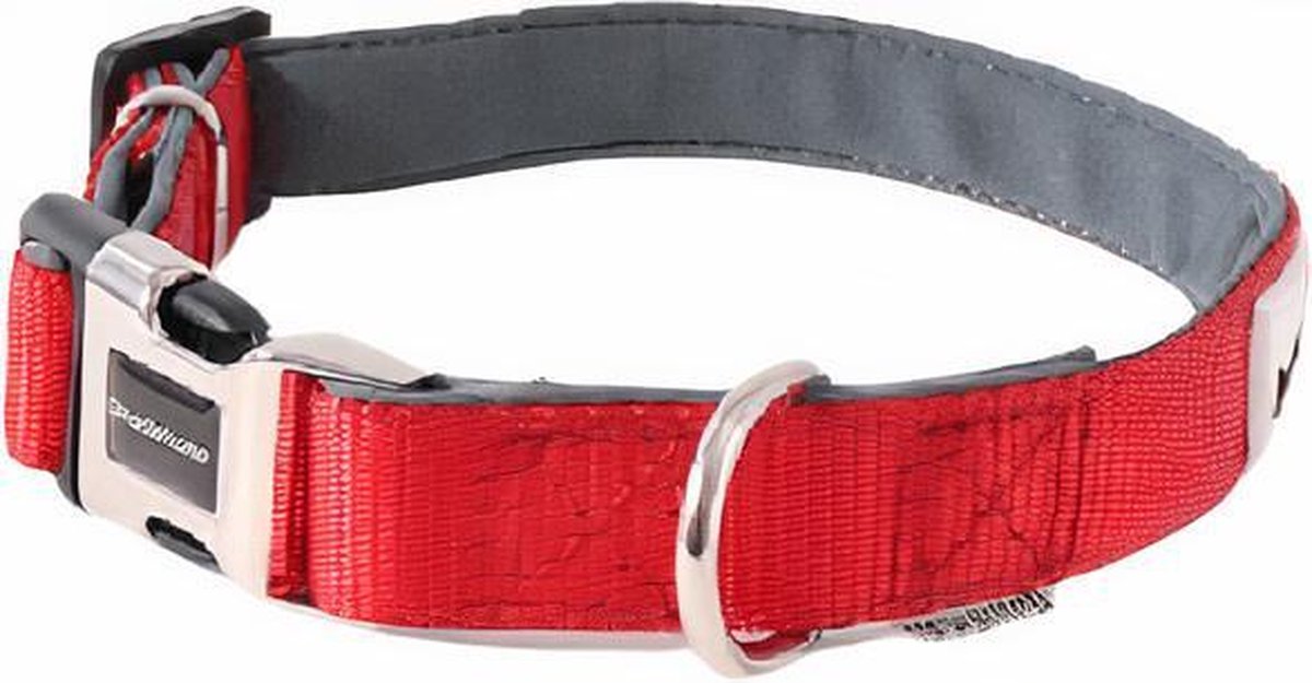Goedkoopste Doodlebone Hondenhalsband Bold Comfort 50 - 60 Cm Nylon Rood