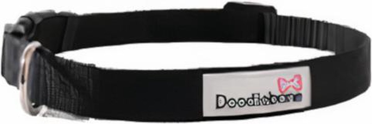 Goedkoopste Doodlebone Hondenhalsband Bold 40 - 50 Cm Nylon Zwart