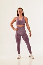 Vital extended sportoutfit / fitness kleding set voor dames / fitness legging + sport bh (paars)