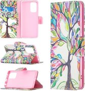 Voor Xiaomi Redmi Note 10 Pro Gekleurde Tekening Patroon Horizontale Flip Leren Case met Houder & Kaartsleuven & Portemonnee (Tree Life)