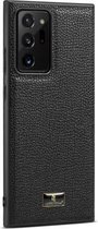 Voor Samsung Galaxy Note20 Ultra Fierre Shann Leather Texture Phone Cover Case (Lychee Black)
