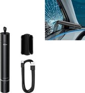 Baseus 2200mAh Saviour Window Breaking Flashlight met vaste voet en USB naar Micro USB oplaadgegevenskabel (zwart)