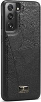 Voor Samsung Galaxy S21 5G Fierre Shann Leather Texture Phone Cover Case (Ox Tendon Black)