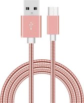 1 m USB-C / Type-C 3.1 Male naar USB 2.0 Male Data Sync Opladen Metaaldraad Veerkabel, voor Galaxy S8 & S8 + / LG G6 / Huawei P10 & P10 Plus / Xiaomi Mi6 & Max 2 en andere smartphones (Rose G