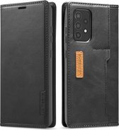 Voor Samsung Galaxy A72 5G / 4G LC.IMEEKE LC-001-serie PU + TPU kleuraanpassing Frosted horizontale flip lederen tas met houder en kaartsleuf (zwart)