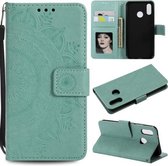 Voor Huawei P20 Lite Totem Bloem Reliëf Horizontale Flip TPU + PU Leren Case met Houder & Kaartsleuven & Portemonnee (Groen)