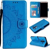 Voor Huawei Mate 10 Pro Totem Bloem Reliëf Horizontale Flip TPU + PU Leren Case met Houder & Kaartsleuven & Portemonnee (Blauw)