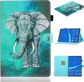 Voor Lenovo Tab M10 Plus TB-X606F Gekleurde Tekening Horizontale Flip Leren Case met Houder & Kaartsleuf & Slaap / Wekfunctie (Olifant)