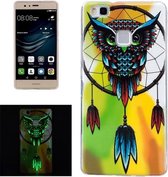 Voor Huawei P9 Lite Noctilucent Uil Patroon IMD Vakmanschap Zachte TPU Cover Case