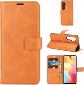 Voor Xiaomi Mi Note 10 Lite Retro kalfspatroon gesp Horizontale flip lederen tas met houder & kaartsleuven & portemonnee (geel)