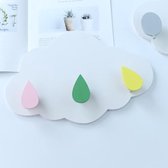 Houten Cloud Regendruppel Ballonhaak Plank (Regendruppels Roze + Geel + Groen)