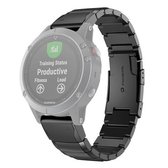 Snelle demontage stalen polsband horlogeband voor Garmin Fenix 5 22 mm (zwart)