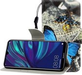 Voor Huawei Honor 10i / 20i Gekleurde Tekening Horizontale Flip Leren Case met Houder & Kaartsleuf & Portemonnee (Een Vlinder)