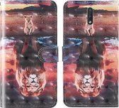 Voor Nokia 2.3 3D Schilderij Gekleurd Tekening Patroon Horizontaal Flip TPU + PU Lederen Hoesje met Houder & Kaartsleuven & Portemonnee & Lanyard (Dream Lion)