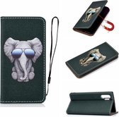 Voor Galaxy Note 10 Pro 3D Schilderen Horizontale Flip Leren Case met Houder & Kaartsleuf & Portemonnee & Lanyard (Olifant)