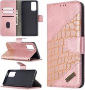 Voor Samsung Galaxy Note20 Bijpassende Kleur Krokodil Textuur Horizontale Flip PU Lederen Case met Portemonnee & Houder & Kaartsleuven (Rose Goud)