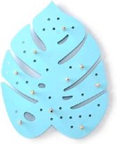 Houten opslagplank Gatplaat Opslagwandplank, stijl: blad (blauw)