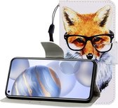 Voor Huawei Honor 30 Pro Gekleurde tekening Horizontale lederen flip case met houder & kaartsleuf & portemonnee (vos)