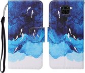 Voor Xiaomi Redmi Note 9 Gekleurde Tekening Patroon Horizontale Flip Leren Case met Houder & Kaartsleuven & Portemonnee & Lanyard (Aquarel Vis)