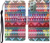 Voor Samsung Galaxy Note20 Gekleurde Tekening Patroon Horizontale Flip Leren Case met Houder & Kaartsleuven & Portemonnee & Lanyard (Tribal Etnische Stijl)