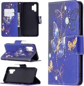 Voor Samsung Galaxy A32 4G Gekleurde Tekening Patroon Horizontale Flip Leren Case met Houder & Kaartsleuven & Portemonnee (Paarse Vlinder)