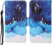 Voor Samsung Galaxy A21 Gekleurde Tekening Patroon Horizontale Flip Leren Case met Houder & Kaartsleuven & Portemonnee & Lanyard (Aquarel Vis)
