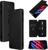 Voor ZTE nubia Red Magic 6/6 Pro Carbon Fiber Texture Magnetische Horizontale Flip TPU + PC + PU Leather Case met Card Slot (Zwart)