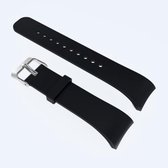 Effen kleur lederen polsband horlogeband voor Galaxy Gear Fit2 R360 (zwart)