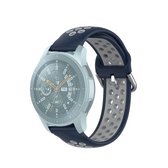 Voor Huawei Watch GT2 / Honor Magic Watch 2 46mm Universal Sports Tweekleurige siliconen vervangende polsband (blauwgrijs)
