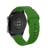 20 mm voor Huawei GT2 42 mm Huami Mi Dynamic Youth Edition omgekeerde gesp golvende siliconen band (groen)