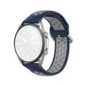 Voor Galaxy Watch 3 45 mm siliconen sport tweekleurige band, maat: 22 mm (middernachtblauwgrijs)