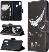 Voor Galaxy A10s Gekleurde tekening Horizontale lederen flip-hoes met houder & kaartsleuven & portemonnee (snicker)