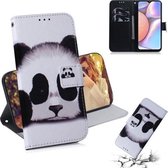 Voor Galaxy A10s Schilderen Patroon Gekleurde Tekening Horizontale Leren Flip Case met Houder & Kaartsleuven & Portemonnee (Panda)