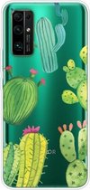 Voor Huawei Honor 30 schokbestendig geverfd transparant TPU beschermhoes (cactus)