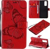 Voor Huawei Honor 30 Pro / 30 Pro Plus 3D Vlinders Embossing Patroon Horizontale Flip Leren Case met Houder & Kaartsleuf & Portemonnee (Rood)