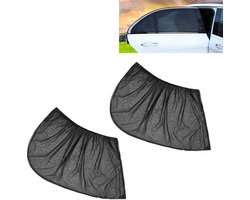 Zonnescherm - Auto Achterruit - Raamscherm - 2 Stuks - Doorschijnend - Zwart